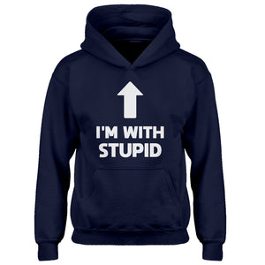Youth I'm with Stupid Up Kids Hoodie