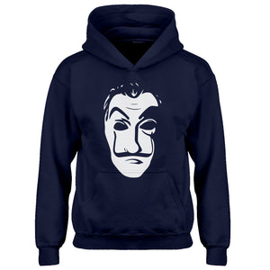 Youth Salvador Dali Face Heist Mask Kids Hoodie