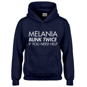 Hoodie Melania Blink Twice if You Need Help! Kids Hoodie