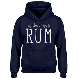 Youth My Blood Type is Rum Kids Hoodie