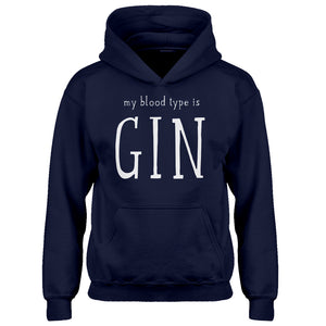 Youth My Blood Type is Gin Kids Hoodie