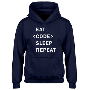 Hoodie Eat Code Sleep Repeat Kids Hoodie