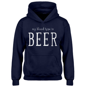 Youth My Blood Type is Beer Kids Hoodie