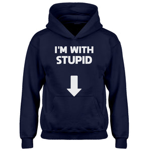 Youth I'm with Stupid Down Kids Hoodie