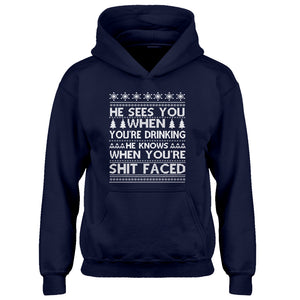 Hoodie He Sees Your When You're Drinking Kids Hoodie