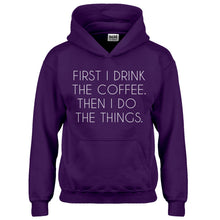 Hoodie First I Drink the Coffee Kids Hoodie