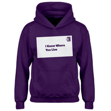 Youth I Know Where You Live Kids Hoodie