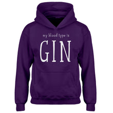 Youth My Blood Type is Gin Kids Hoodie