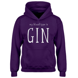 Youth My Blood Type is Gin Kids Hoodie