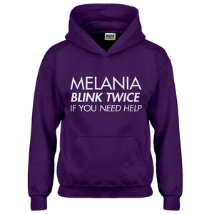 Hoodie Melania Blink Twice if You Need Help! Kids Hoodie