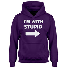 Youth I'm With Stupid Right Kids Hoodie