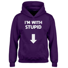 Youth I'm with Stupid Down Kids Hoodie