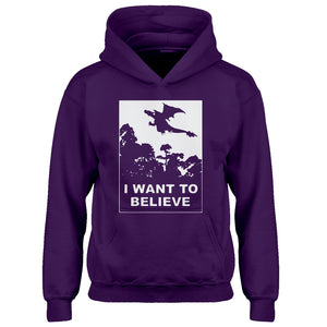 Youth I Want to Believe Fire Dragon Kids Hoodie