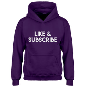 Youth Like and Subscribe Kids Hoodie