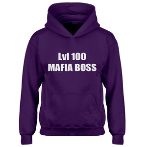 Youth Lvl 100 Mafia Boss Kids Hoodie
