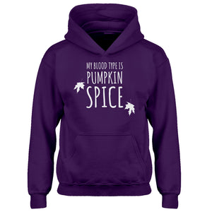 Youth My Blood Type is Pumpkin Spice Kids Hoodie