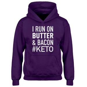 Hoodie I Run on Butter and Bacon Kids Hoodie
