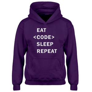 Hoodie Eat Code Sleep Repeat Kids Hoodie