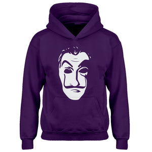 Youth Salvador Dali Face Heist Mask Kids Hoodie