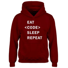 Hoodie Eat Code Sleep Repeat Kids Hoodie