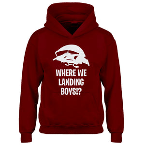 Youth Where We Landing Boys?! Kids Hoodie