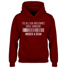 Hoodie Its All Fun and Games Until Someone Misses a Scan Kids Hoodie