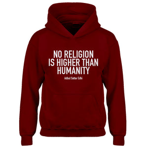 Hoodie No Religion Higher than Humanity Kids Hoodie