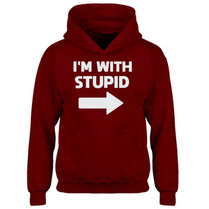 Youth I'm With Stupid Right Kids Hoodie