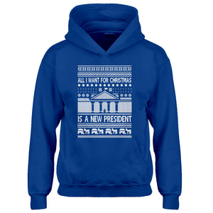 Hoodie All I Want for Christmas is a New President Kids Hoodie