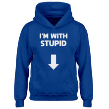 Youth I'm with Stupid Down Kids Hoodie