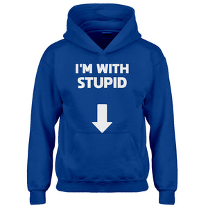 Youth I'm with Stupid Down Kids Hoodie