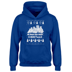 Hoodie We Wish You a Hairy Christmas Kids Hoodie
