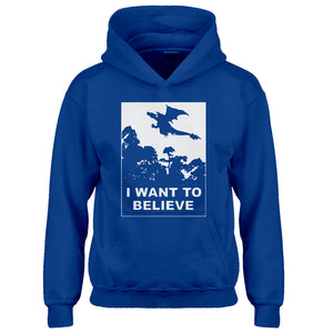 Youth I Want to Believe Fire Dragon Kids Hoodie
