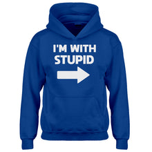 Youth I'm With Stupid Right Kids Hoodie