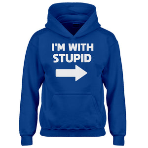 Youth I'm With Stupid Right Kids Hoodie