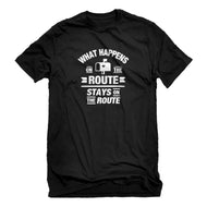 Mens What Happens on the Route Stays on the Route Unisex T-shirt