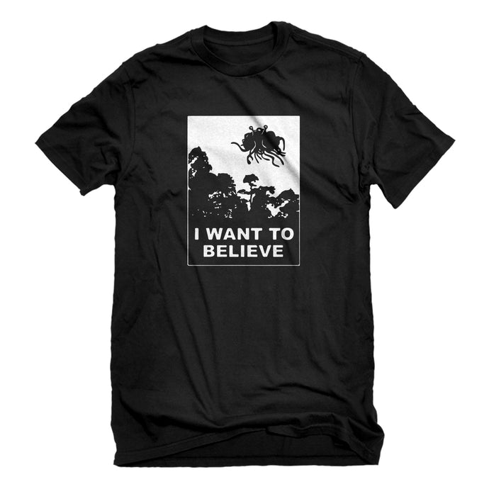 Mens I Want to Believe Flying Spaghetti Monster Unisex T-shirt