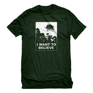 Mens I Want to Believe Flying Spaghetti Monster Unisex T-shirt