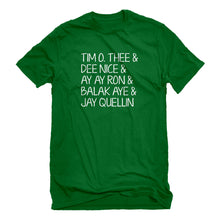Mens Tim O. Thee & Dee Nice & Ay Ay Ron & Balak Aye & Jay Quellin Unisex T-shirt
