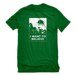 Mens I Want to Believe Flying Spaghetti Monster Unisex T-shirt