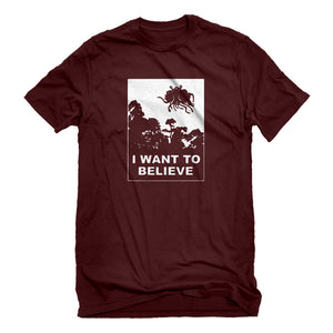 Mens I Want to Believe Flying Spaghetti Monster Unisex T-shirt
