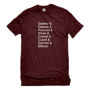 Mens Reindeer Names Unisex T-shirt