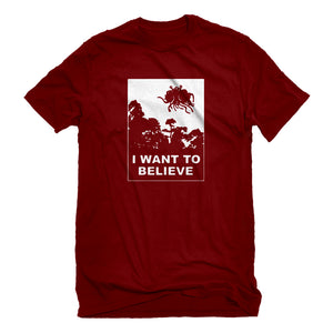 Mens I Want to Believe Flying Spaghetti Monster Unisex T-shirt