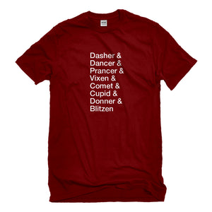 Mens Reindeer Names Unisex T-shirt