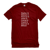 Mens Reindeer Names Unisex T-shirt