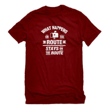 Mens What Happens on the Route Stays on the Route Unisex T-shirt