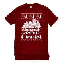 Mens We Wish You a Hairy Christmas Unisex T-shirt
