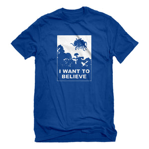 Mens I Want to Believe Flying Spaghetti Monster Unisex T-shirt