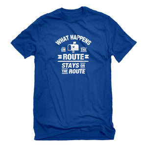 Mens What Happens on the Route Stays on the Route Unisex T-shirt