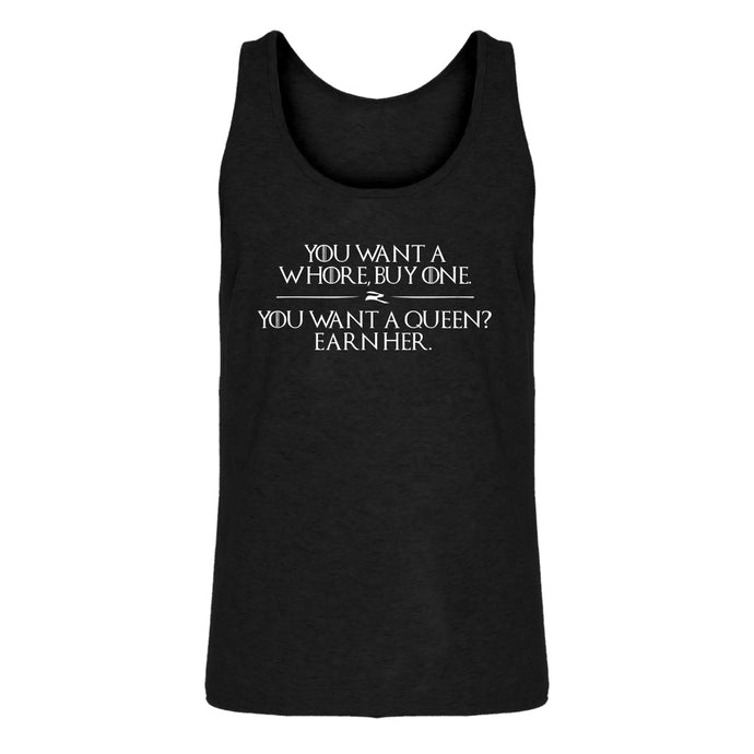 Mens You want a queen? Earn me. Jersey Tank Top